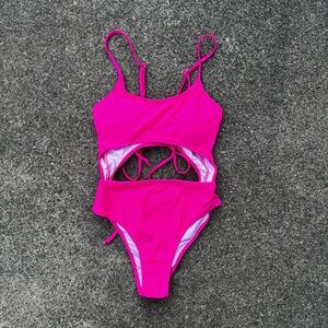 Vibrant Pink One Piece Bathing Suit